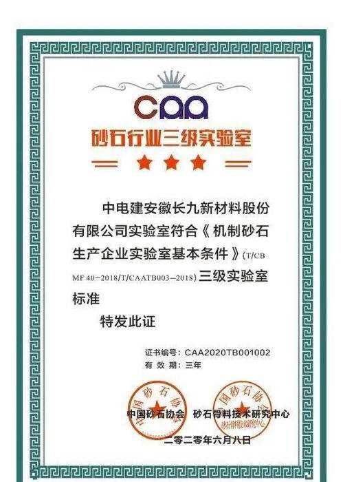 國內(nèi)首家砂石行業(yè)最高等級實驗室落戶長九新材料公司，引領產(chǎn)業(yè)升級新標桿